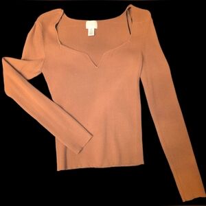 Women's Tan Long Sleeve Top